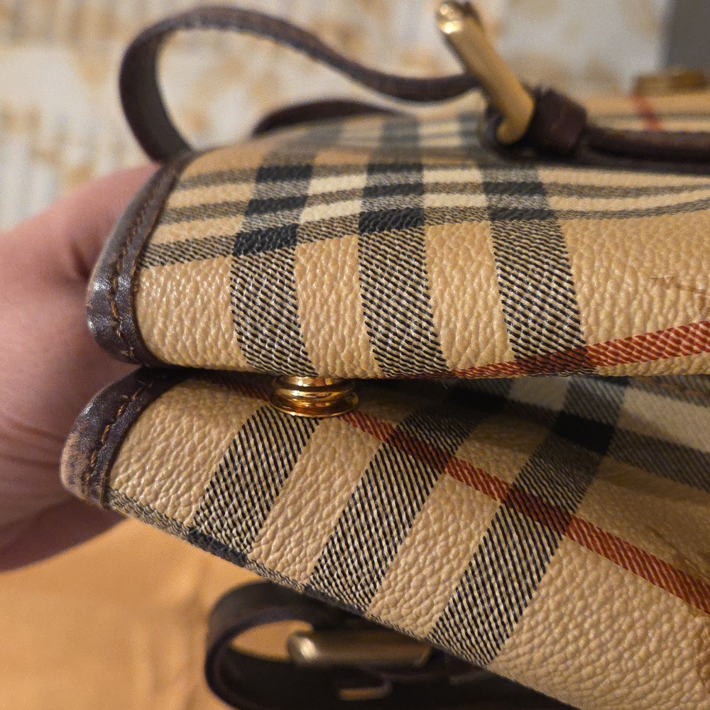 Burberry Beige and Brown Plaid Handbag - Picture 7 of 9
